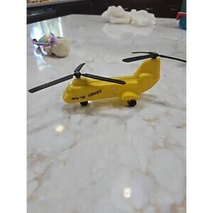 Vintage Yellow Plastic Helicopter New York Airways 4.5" Toy VN 3